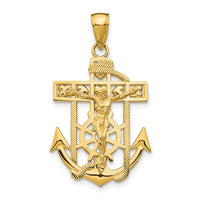 Load image into Gallery viewer, 10K Gold Polished &amp; Textured Mini Mariners Crucifix Pendant
