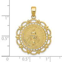 Load image into Gallery viewer, 10K Polished Miraculous Medal With Scallop Frame Pendant

