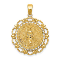 Load image into Gallery viewer, 10K Polished Miraculous Medal With Scallop Frame Pendant
