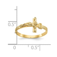 Load image into Gallery viewer, 10K Gold Polished Jesus Band Ring
