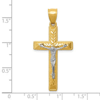 Load image into Gallery viewer, 10k Two-tone Diamond Cut Crucifix Pendant
