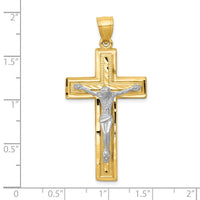 Load image into Gallery viewer, 10k Two-tone Diamond-cut Latin Crucifix Pendant
