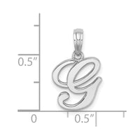Load image into Gallery viewer, 10K White Gold Polished G Script Initial Charm
