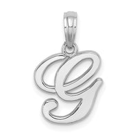 Load image into Gallery viewer, 10K White Gold Polished G Script Initial Charm
