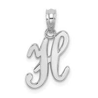 Load image into Gallery viewer, 10K White Gold Polished H Script Initial Charm
