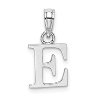 Load image into Gallery viewer, 10K White Gold Polished E Block Initial Charm
