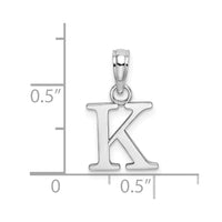 Load image into Gallery viewer, 10K White Gold Polished K Block Initial Charm
