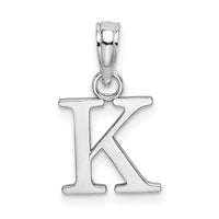 Load image into Gallery viewer, 10K White Gold Polished K Block Initial Charm
