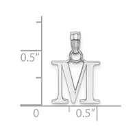 Load image into Gallery viewer, 10K White Gold Polished M Block Initial Charm
