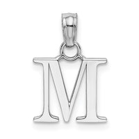 Load image into Gallery viewer, 10K White Gold Polished M Block Initial Charm
