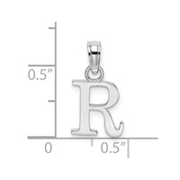 Load image into Gallery viewer, 10K White Gold Polished R Block Initial Charm

