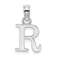 Load image into Gallery viewer, 10K White Gold Polished R Block Initial Charm
