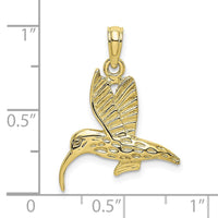 Load image into Gallery viewer, 10K Textured Hummingbird Flying Charm
