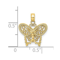 Load image into Gallery viewer, 10k Diamond-cut Butterfly Charm
