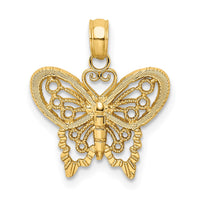 Load image into Gallery viewer, 10k Diamond-cut Butterfly Charm
