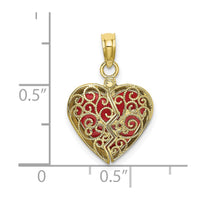 Load image into Gallery viewer, 10K 3-D Reversible Heart Opens Charm
