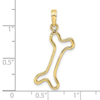 Load image into Gallery viewer, 10K Cut-Out  Polished Dog Bone Charm
