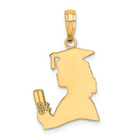 Load image into Gallery viewer, 10k Polished Female Graduation Profile Charm

