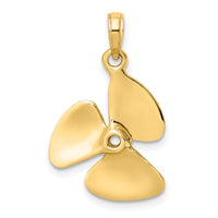 Load image into Gallery viewer, 10K 3-D Polished Three Blade Propeller Charm
