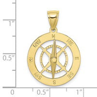 Load image into Gallery viewer, 10K Nautical Compass W/Moveable Needle Charm
