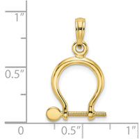 Load image into Gallery viewer, 10K 3-D Small Shackle Link Screw Charm
