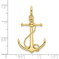 Load image into Gallery viewer, 10K 3-D Anchor W/Long T Bar and Shackle Bail Charm
