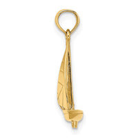 Load image into Gallery viewer, 10K 3-D Polished Sailboat Charm
