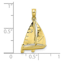 Load image into Gallery viewer, 10K 3-D Polished Sailboat Charm
