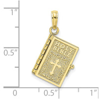 Load image into Gallery viewer, 10K 3-D Moveable Pages Holy Bible w/ Lords Prayer Charm

