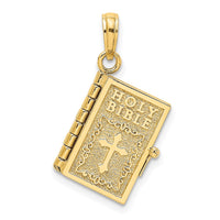 Load image into Gallery viewer, 10K 3-D Moveable Pages Holy Bible w/ Lords Prayer Charm
