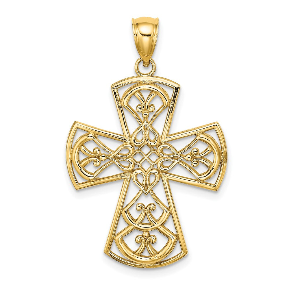 10K Filigree Cross Charm
