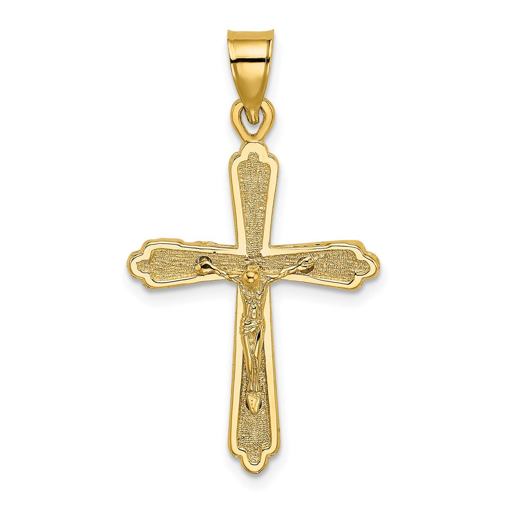 10K Textured Crucifix Charm
