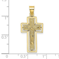 Load image into Gallery viewer, 10K Textured Crucifix w/ Frame Charm
