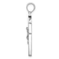 Load image into Gallery viewer, 10K White Gold Textured Crucifix w/ Frame Charm
