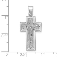Load image into Gallery viewer, 10K White Gold Textured Crucifix w/ Frame Charm
