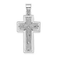 Load image into Gallery viewer, 10K White Gold Textured Crucifix w/ Frame Charm
