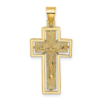 Load image into Gallery viewer, 10K Textured Crucifix w/ Frame Charm
