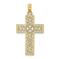 Load image into Gallery viewer, 10K Textured Lace Center Cross Charm
