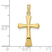 Load image into Gallery viewer, 10K Polished Beveled Cross w/ Round Tips Charm

