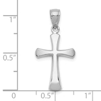 Load image into Gallery viewer, 10K White Gold Polished Beveled Cross w/ Round Tips Charm
