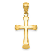 Load image into Gallery viewer, 10K Polished Beveled Cross w/ Round Tips Charm
