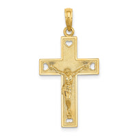 Load image into Gallery viewer, 10K Cut-Out Heart I LOVE JESUS Crucifix Charm
