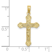 Load image into Gallery viewer, 10K Inri Crucifix W/ Scroll Tips Charm
