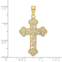 Load image into Gallery viewer, 10K Textured  Beaded Edge Cross Charm
