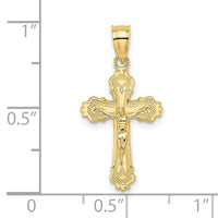 Load image into Gallery viewer, 10K W/ Textured Scalloped Edge Crucifix Charm
