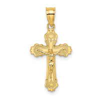 Load image into Gallery viewer, 10K W/ Textured Scalloped Edge Crucifix Charm
