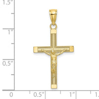 Load image into Gallery viewer, 10K Polished and Textured Crucifix Charm
