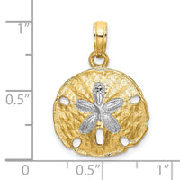 Load image into Gallery viewer, 10K W/ Rhodium Polished Sand Dollar Charm
