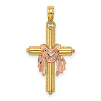 Load image into Gallery viewer, 10K Two-Tone Cross w/ Drape Charm

