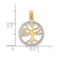 Load image into Gallery viewer, 10K w/Rhodium 3-D Tree Of Life In Round Frame Charm
